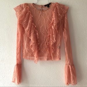Forever 21 Pastel Orange 70’s Inspired Top S